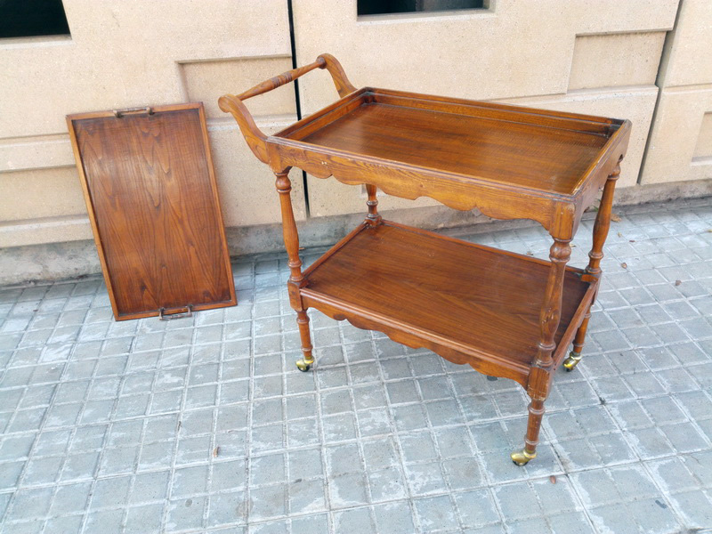 carro mesa camarera bandeja madera hotel 79-85.5x74-89x45.5 (36eu.) 1u